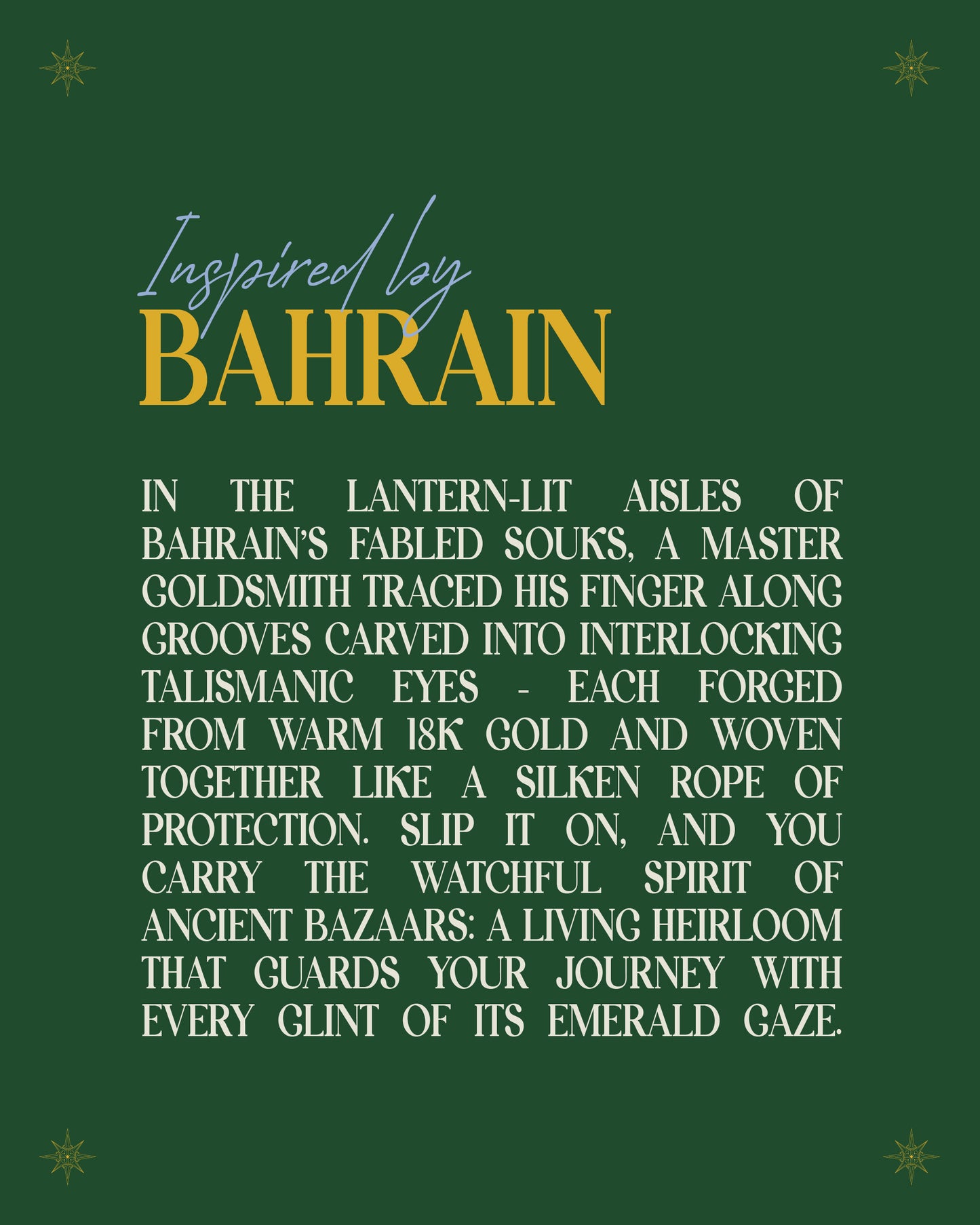 Bahrain's Emerald Gaze Bracelet